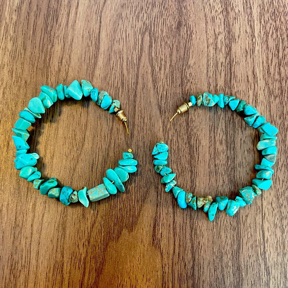 Turquoise Hoops (2.5 inch)